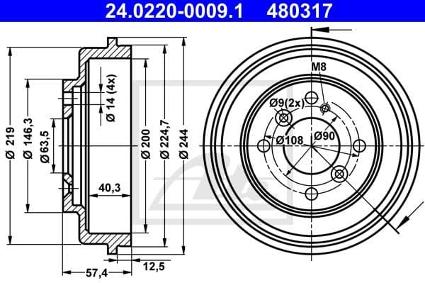 Brake Drum 24.0220-0009.1