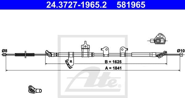 Cable Pull, parking brake 24.3727-1965.2
