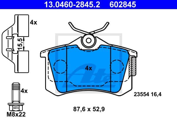 Brake Pad Set, disc brake 13.0460-2845.2