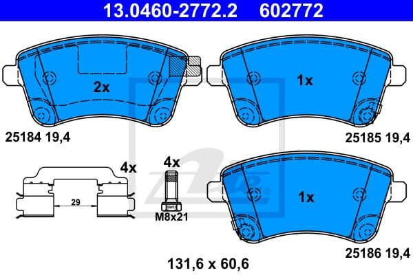 Brake Pad Set, disc brake 13.0460-2772.2