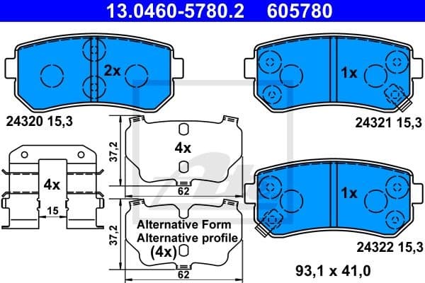 Brake Pad Set, disc brake 13.0460-5780.2