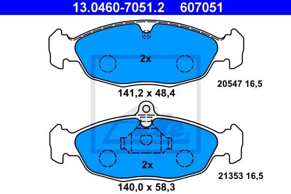Brake Pad Set, disc brake 13.0460-7051.2