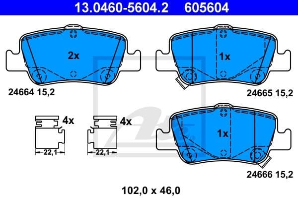 Brake Pad Set, disc brake 13.0460-5604.2