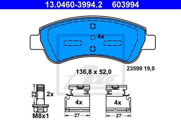Brake Pad Set, disc brake 13.0460-3994.2