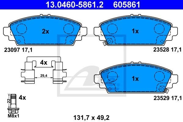 Brake Pad Set, disc brake 13.0460-5861.2