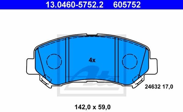 Brake Pad Set, disc brake 13.0460-5752.2
