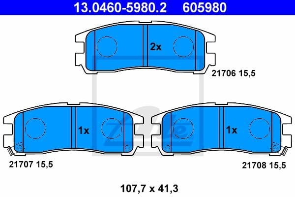 Brake Pad Set, disc brake 13.0460-5980.2