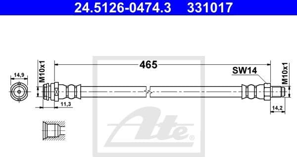 Brake Hose 24.5126-0474.3