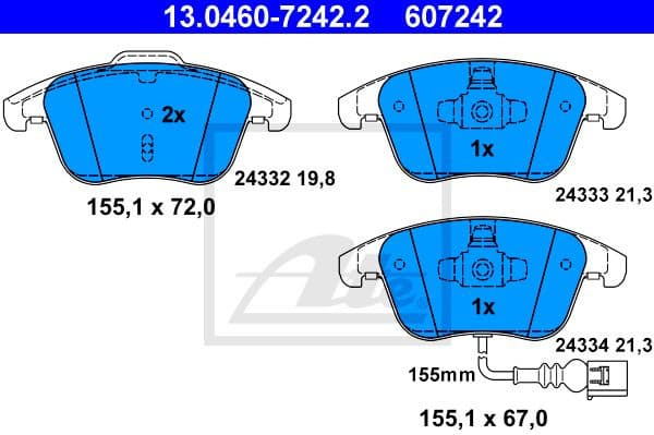 Brake Pad Set, disc brake 13.0460-7242.2