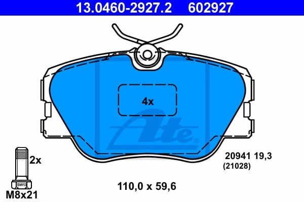 Brake Pad Set, disc brake 13.0460-2927.2