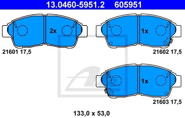 Brake Pad Set, disc brake 13.0460-5951.2