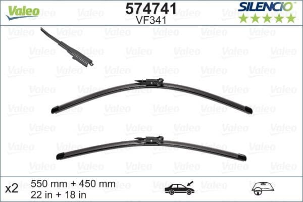 Wiper Blade SILENCIO FLAT BLADE SET 574741