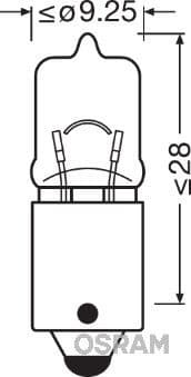 Osram Bulb H6W BAX9S 6W 12V UNV1 - 64132 (OSRAM) - Autoera - image 2