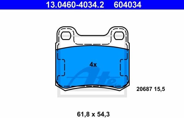 Brake Pad Set, disc brake 13.0460-4034.2