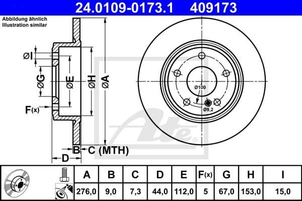Brake Disc 24.0109-0173.1