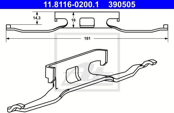 Spring, brake caliper 11.8116-0200.1