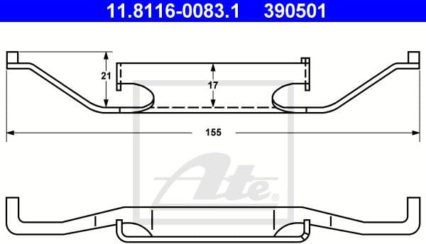 Spring, brake caliper 11.8116-0083.1
