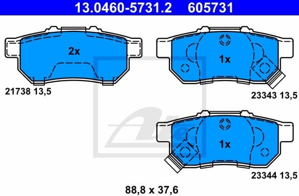 Brake Pad Set, disc brake 13.0460-5731.2