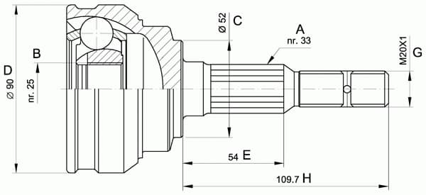 CV joint outer HC538