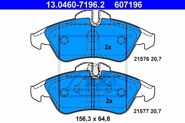 Brake Pad Set, disc brake 13.0460-7196.2