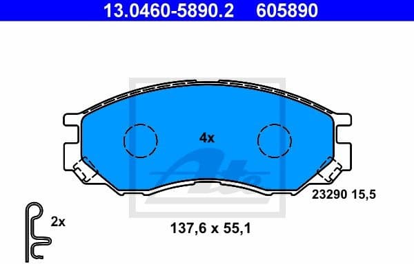 Brake Pad Set, disc brake 13.0460-5890.2