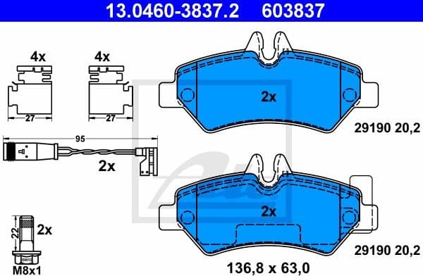 Brake Pad Set, disc brake 13.0460-3837.2