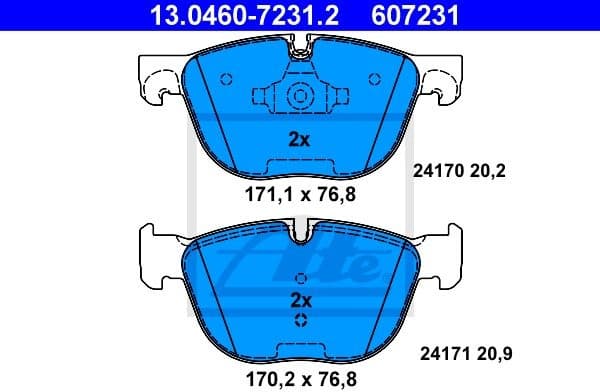 Brake Pad Set, disc brake 13.0460-7231.2