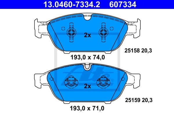 Brake Pad Set, disc brake 13.0460-7334.2