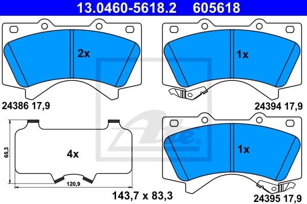 Brake Pad Set, disc brake 13.0460-5618.2