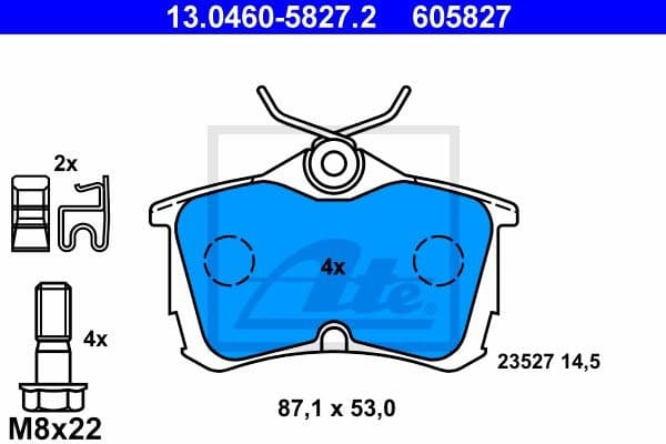 Brake Pad Set, disc brake 13.0460-5827.2