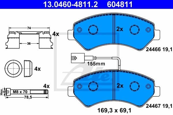 Brake Pad Set, disc brake 13.0460-4811.2