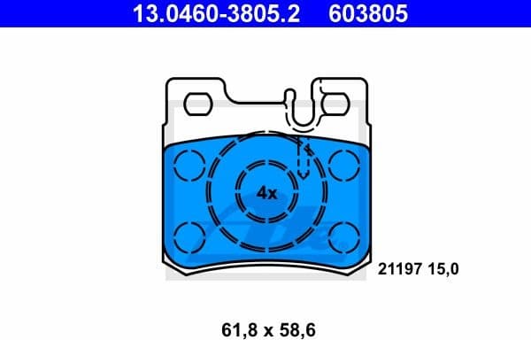 Brake Pad Set, disc brake 13.0460-3805.2