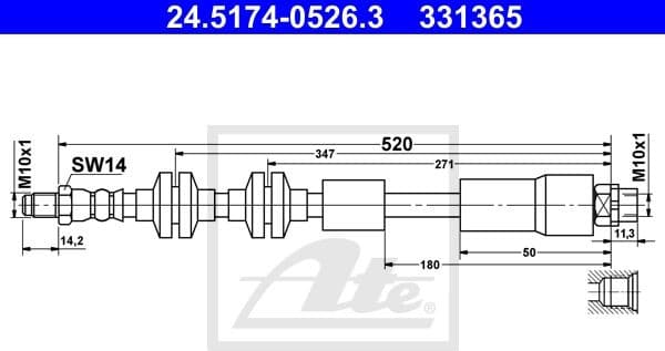 Brake Hose 24.5174-0526.3