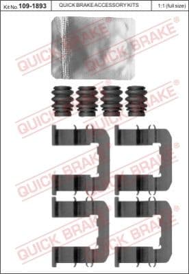 Accessory Kit, disc brake pad 109-1893