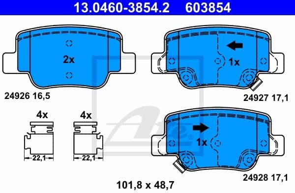 Brake Pad Set, disc brake 13.0460-3854.2