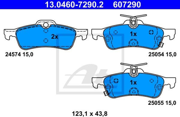 Brake Pad Set, disc brake 13.0460-7290.2