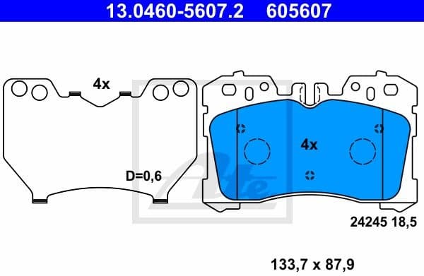 Brake Pad Set, disc brake 13.0460-5607.2