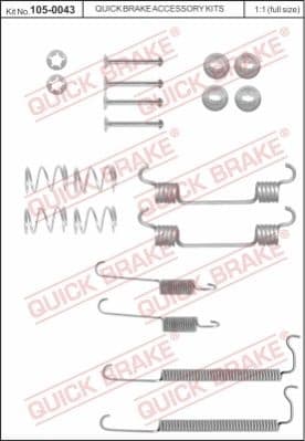 Accessory Kit, brake shoes 105-0043