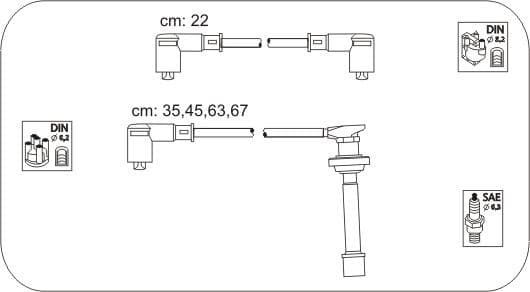 Ignition cable set JP143