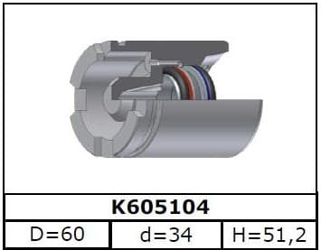 Brake caliper piston with adjustment unit K605104