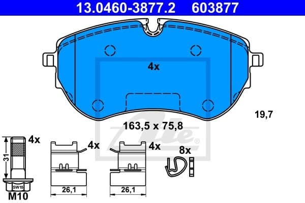 Brake Pad Set, disc brake 13.0460-3877.2