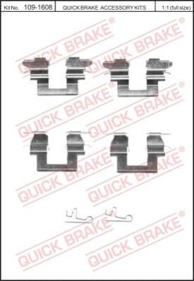 Accessory Kit, disc brake pad 109-1608