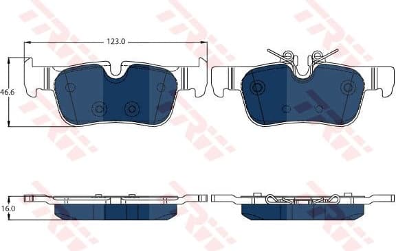 Brake Pad Set, disc brake ELECTRIC BLUE GDB2063BTE