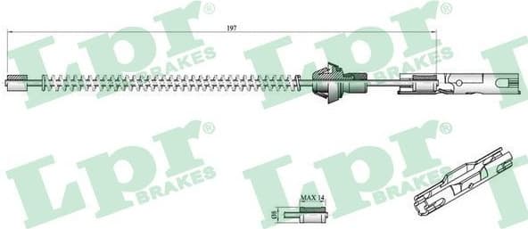 Cable Pull, parking brake C0250B