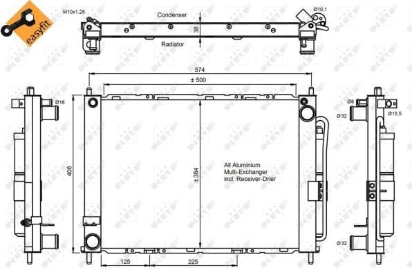 Condenser, air conditioning EASY FIT 350057