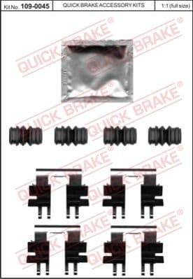 Accessory Kit, disc brake pad 109-0045