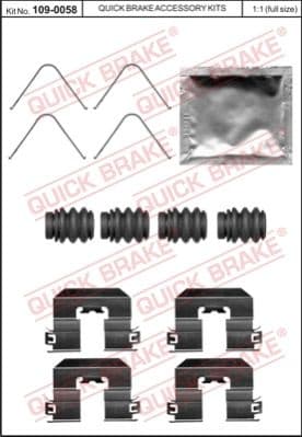 Accessory Kit, disc brake pad 109-0058