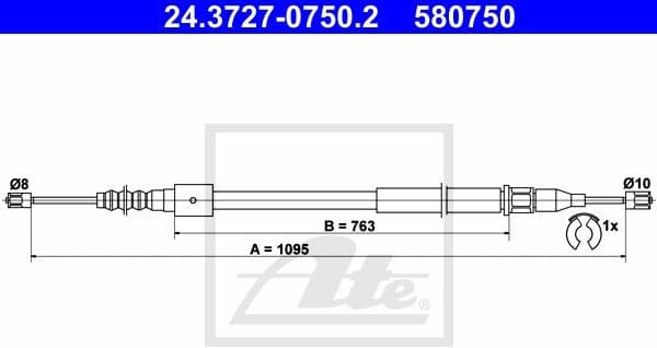 Cable Pull, parking brake 24.3727-0750.2