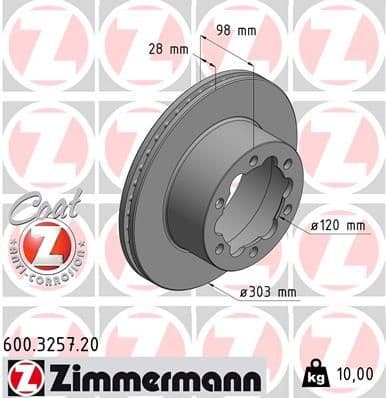Brake Disc COAT Z 600.3257.20