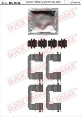 Accessory Kit, disc brake pad 109-0006